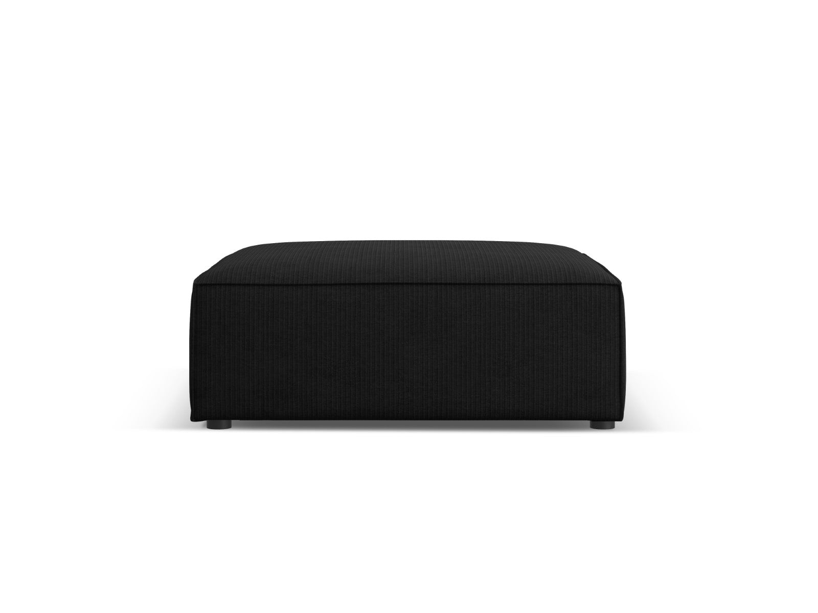 Cosmopolitan Design - Pouf "Arendal" in ciniglia con effetto a coste nero 