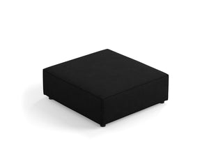 Cosmopolitan Design - Pouf "Arendal" in ciniglia con effetto a coste nero 