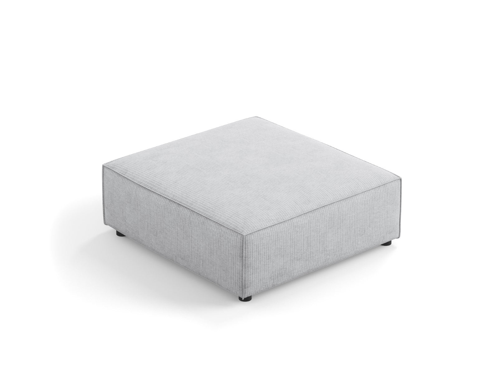 Cosmopolitan Design - Pouf "Arendal" in ciniglia con effetto a coste grigio chiaro 