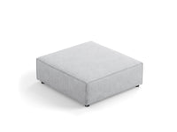 Cosmopolitan Design - Pouf "Arendal" in ciniglia con effetto a coste grigio chiaro 