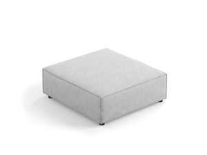 Cosmopolitan Design - Pouf "Arendal" in ciniglia con effetto a coste grigio chiaro 