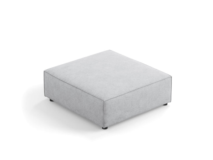 Cosmopolitan Design - Pouf "Arendal" in ciniglia con effetto a coste grigio chiaro 