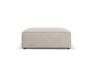 Cosmopolitan Design - Pouf "Arendal" in ciniglia con effetto a coste beige scuro 