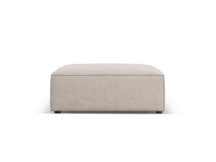 Cosmopolitan Design - Pouf "Arendal" in ciniglia con effetto a coste beige scuro 