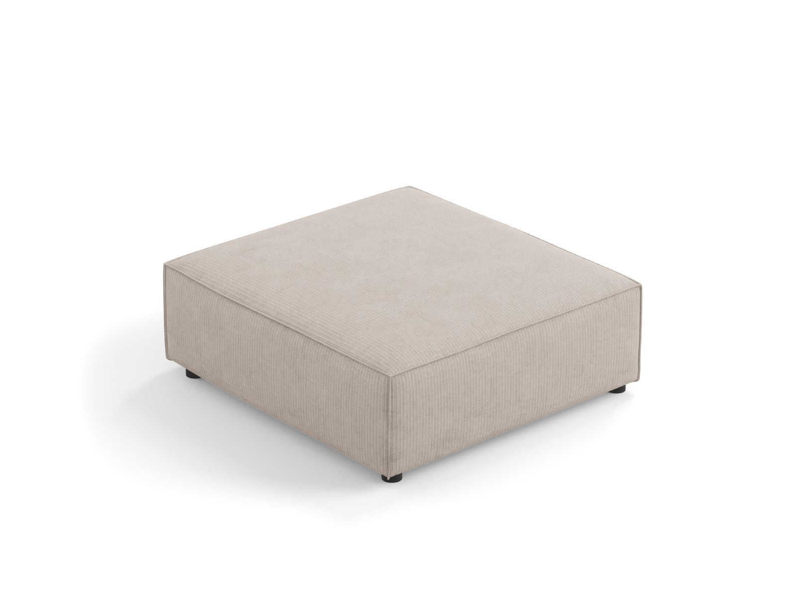 Cosmopolitan Design - Pouf "Arendal" in ciniglia con effetto a coste beige scuro 