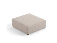 Cosmopolitan Design - Pouf "Arendal" in ciniglia con effetto a coste beige scuro 