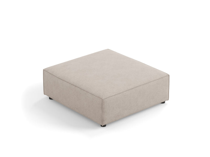 Cosmopolitan Design - Pouf "Arendal" in ciniglia con effetto a coste beige scuro 