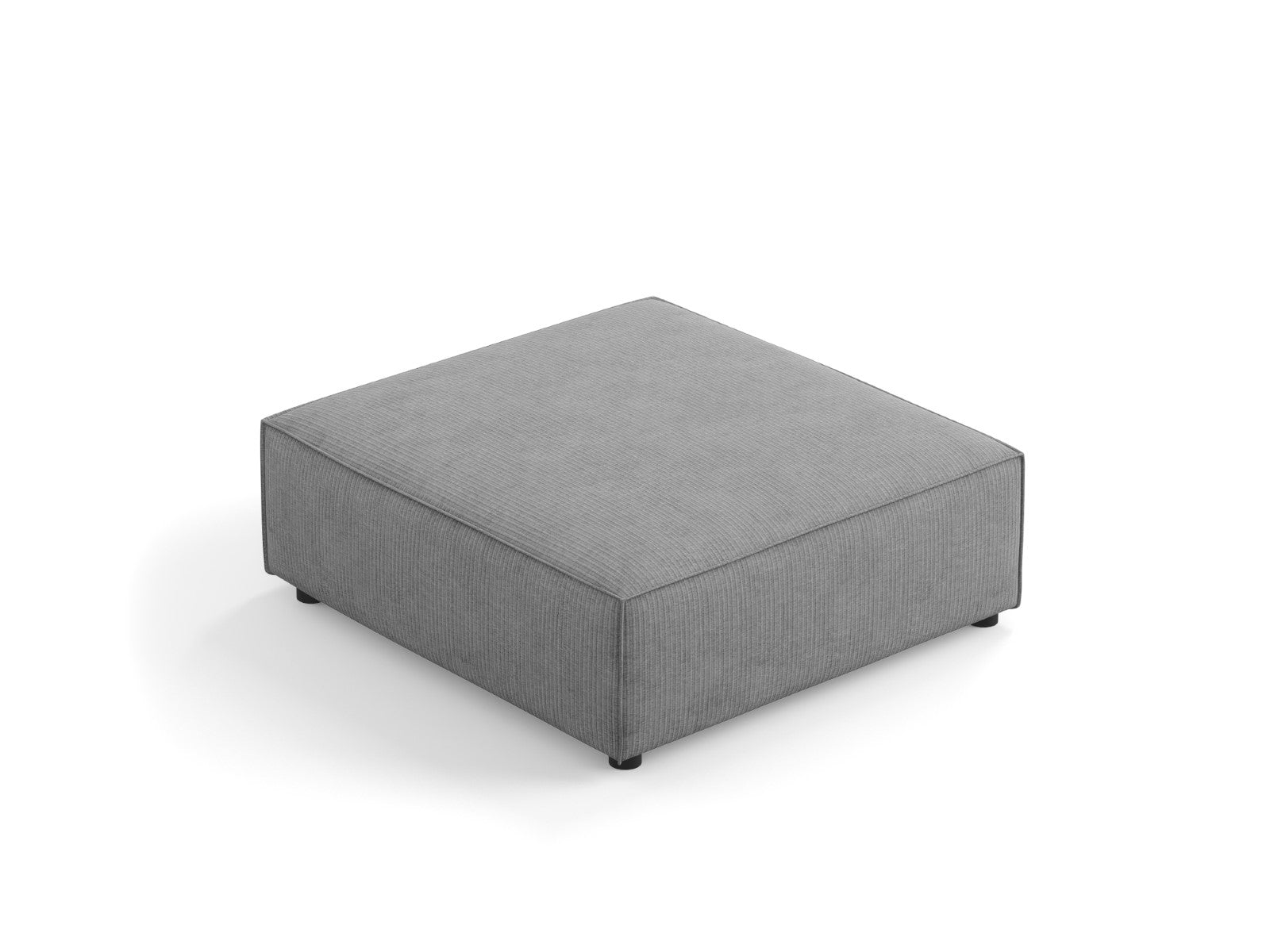 Cosmopolitan Design - Pouf "Arendal" in ciniglia con effetto a coste grigio scuro 