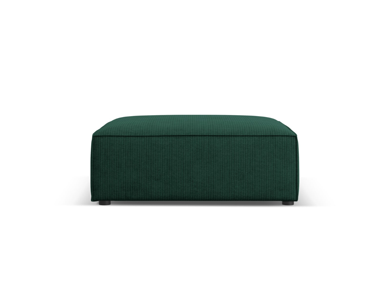 Cosmopolitan Design - Pouf "Arendal" in ciniglia con effetto a coste verde bottiglia 