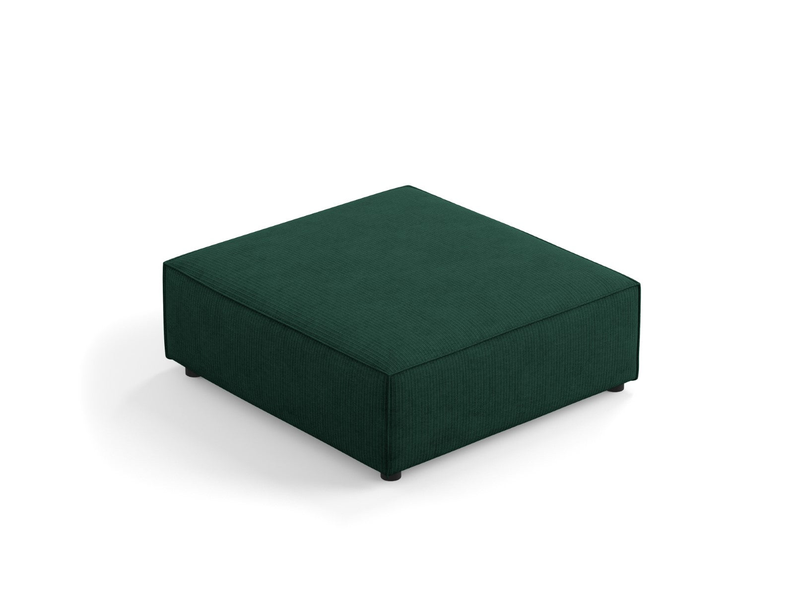 Cosmopolitan Design - Pouf "Arendal" in ciniglia con effetto a coste verde bottiglia 