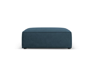 Cosmopolitan Design - Pouf "Arendal" in ciniglia con effetto a coste blu scuro 