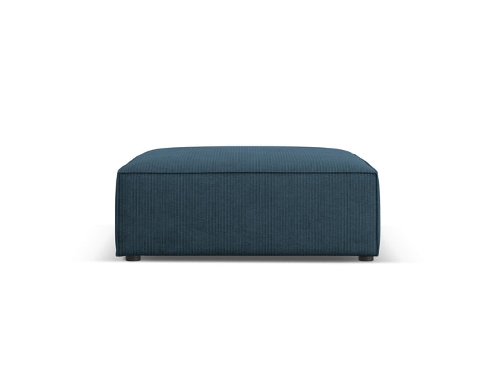 Cosmopolitan Design - Pouf "Arendal" in ciniglia con effetto a coste blu scuro 
