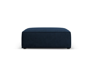 Cosmopolitan Design - Pouf "Arendal" in ciniglia con effetto a coste blu reale 