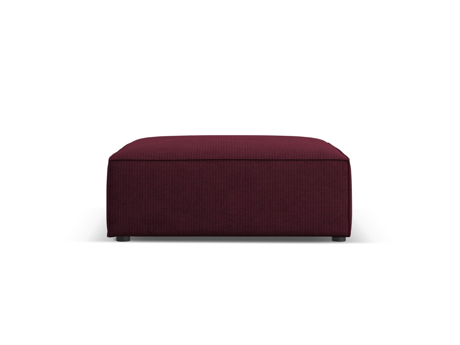 Cosmopolitan Design - Pouf "Arendal" in ciniglia con effetto a coste rubino 