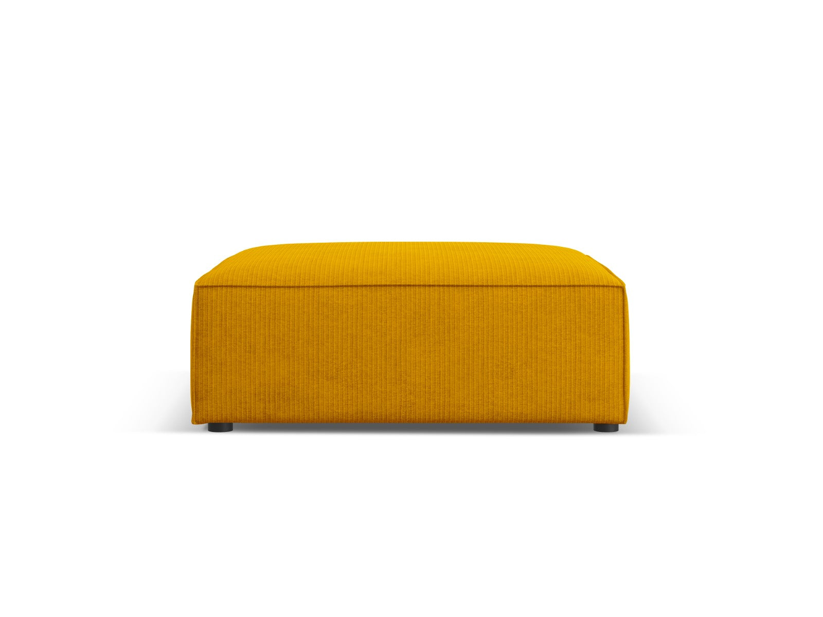 Cosmopolitan Design - Pouf "Arendal" in ciniglia con effetto a coste senape 