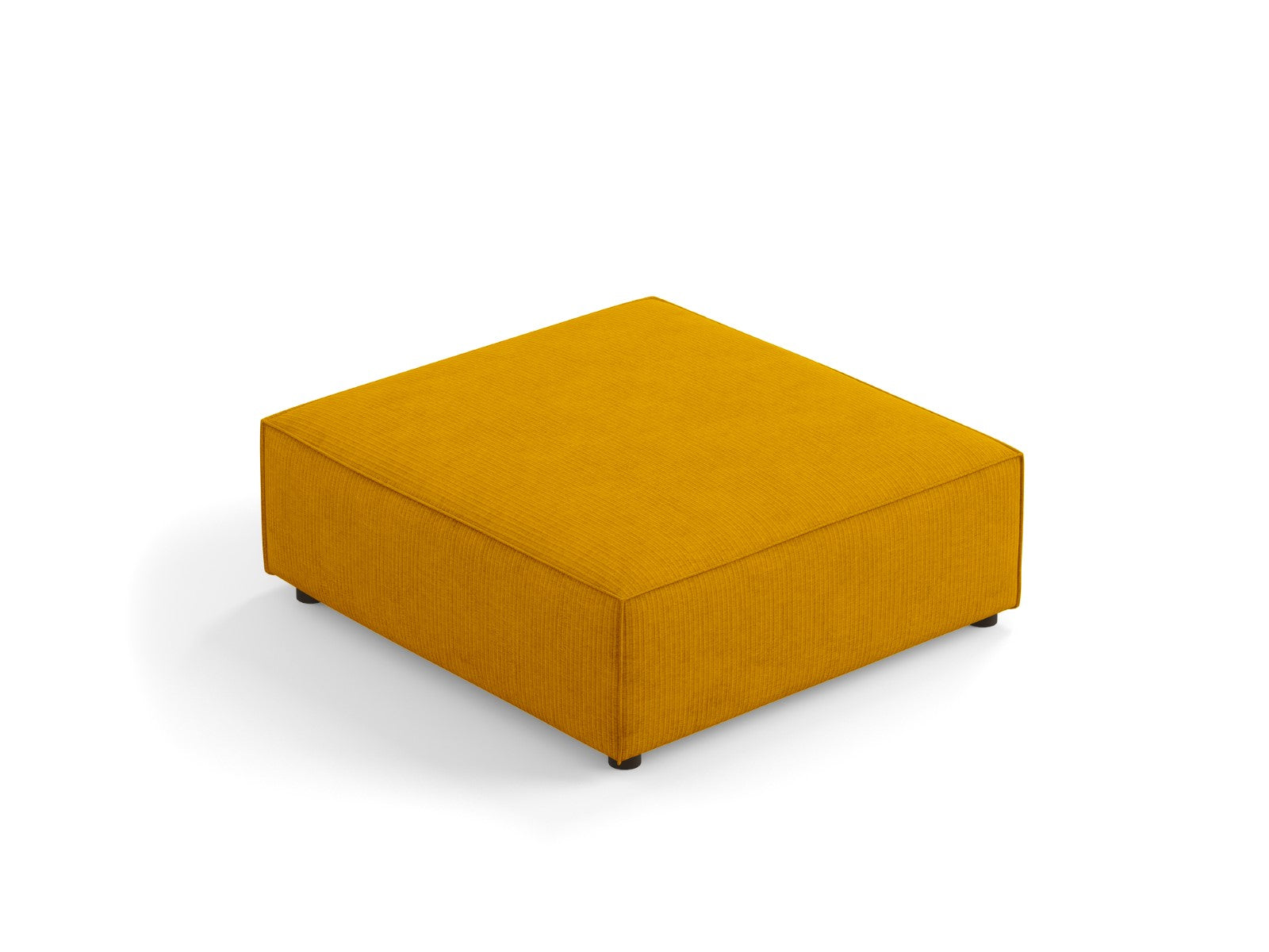 Cosmopolitan Design - Pouf "Arendal" in ciniglia con effetto a coste senape 