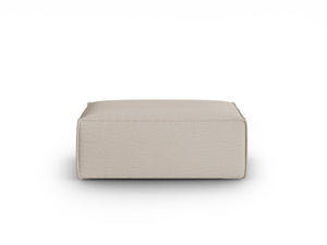 Cosmopolitan Design - Pouf "Mackay" in velluto strutturato beige 