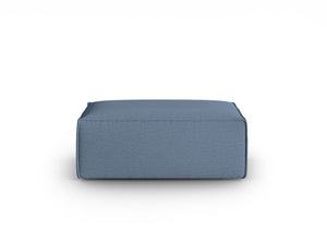 Cosmopolitan Design - Pouf "Mackay" in velluto strutturato jeans blu 