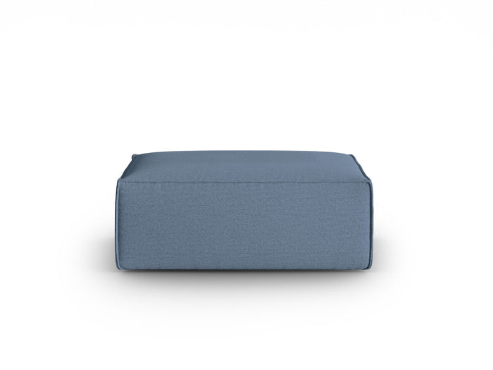 Cosmopolitan Design - Pouf "Mackay" in velluto strutturato jeans blu 