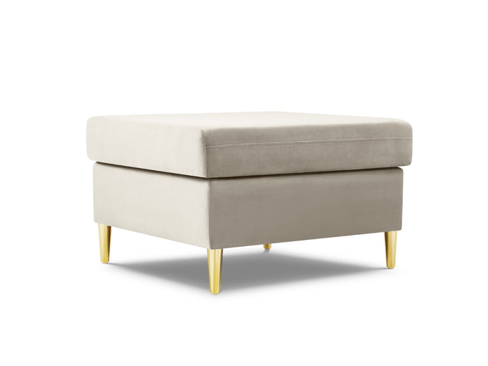 Cosmopolitan Design - Pouf "Kyoto" in velluto beige chiaro 