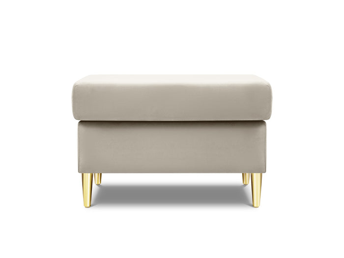 Cosmopolitan Design - Pouf "Kyoto" in velluto beige chiaro 