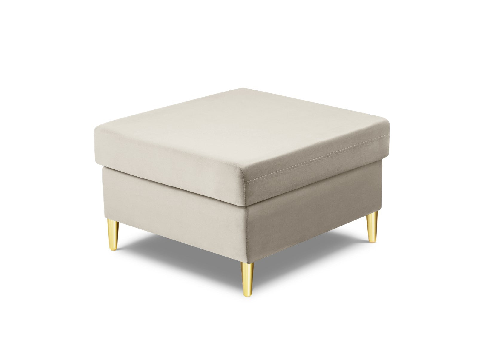 Cosmopolitan Design - Pouf "Kyoto" in velluto beige chiaro 
