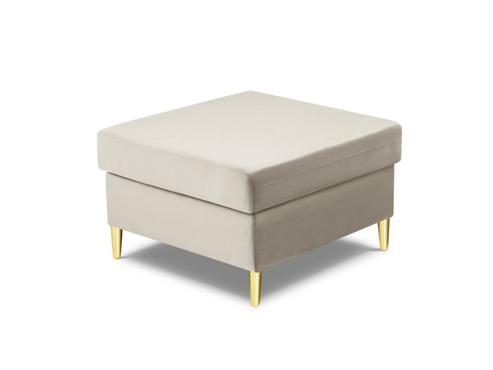 Cosmopolitan Design - Pouf "Kyoto" in velluto beige chiaro 