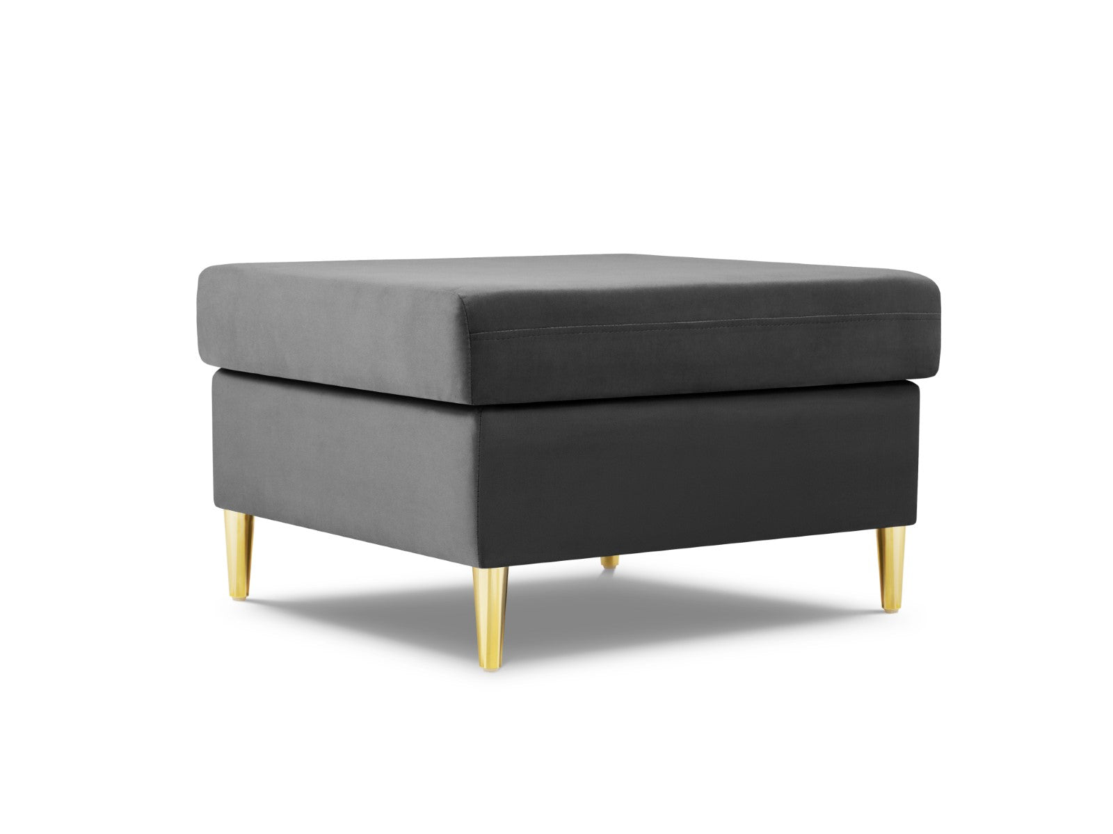 Cosmopolitan Design - Pouf "Kyoto" in velluto grigio chiaro 