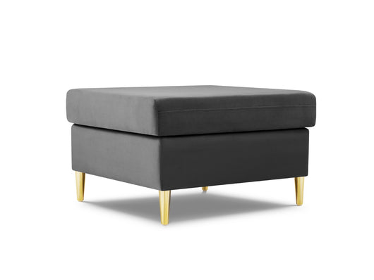 Cosmopolitan Design - Pouf "Kyoto" in velluto grigio chiaro 