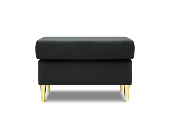 Cosmopolitan Design - Pouf "Kyoto" in velluto grigio scuro 