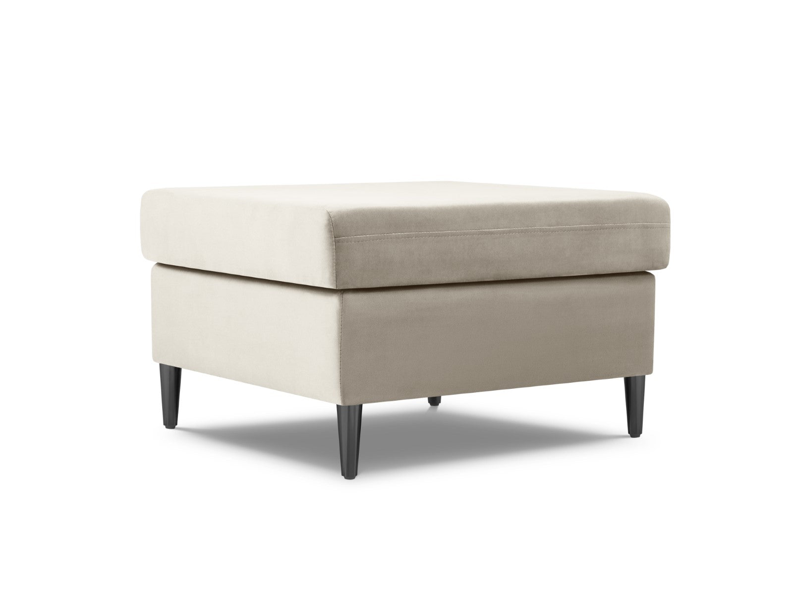 Cosmopolitan Design - Pouf "Kyoto" in velluto beige chiaro 