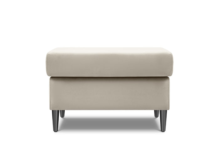 Cosmopolitan Design - Pouf "Kyoto" in velluto beige chiaro 
