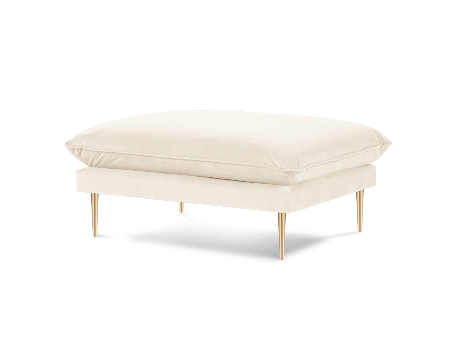 Cosmopolitan Design - Pouf "Vienna" in velluto beige chiaro 