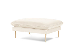 Cosmopolitan Design - Pouf "Vienna" in velluto beige chiaro 