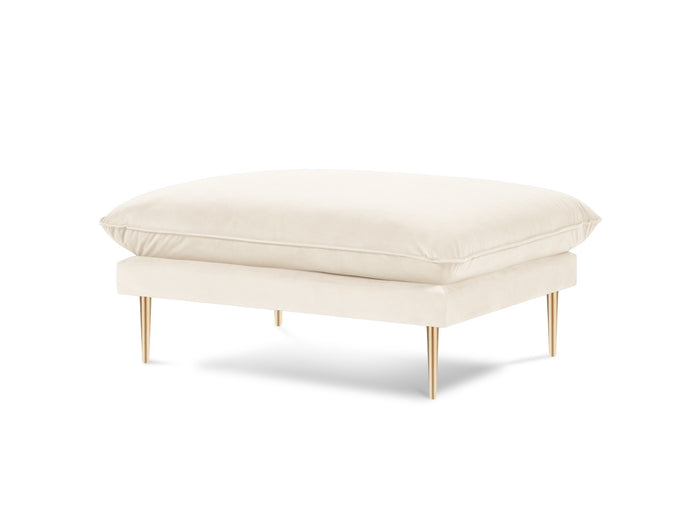 Cosmopolitan Design - Pouf "Vienna" in velluto beige chiaro 