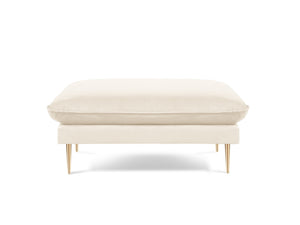Cosmopolitan Design - Pouf "Vienna" in velluto beige chiaro 
