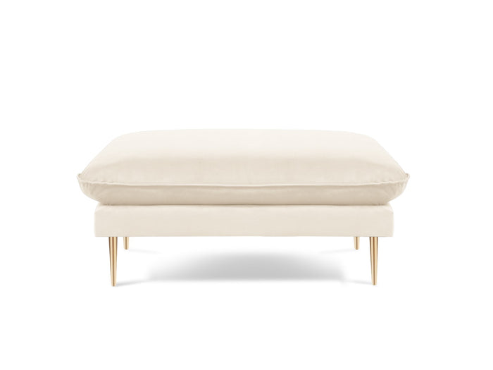 Cosmopolitan Design - Pouf "Vienna" in velluto beige chiaro 
