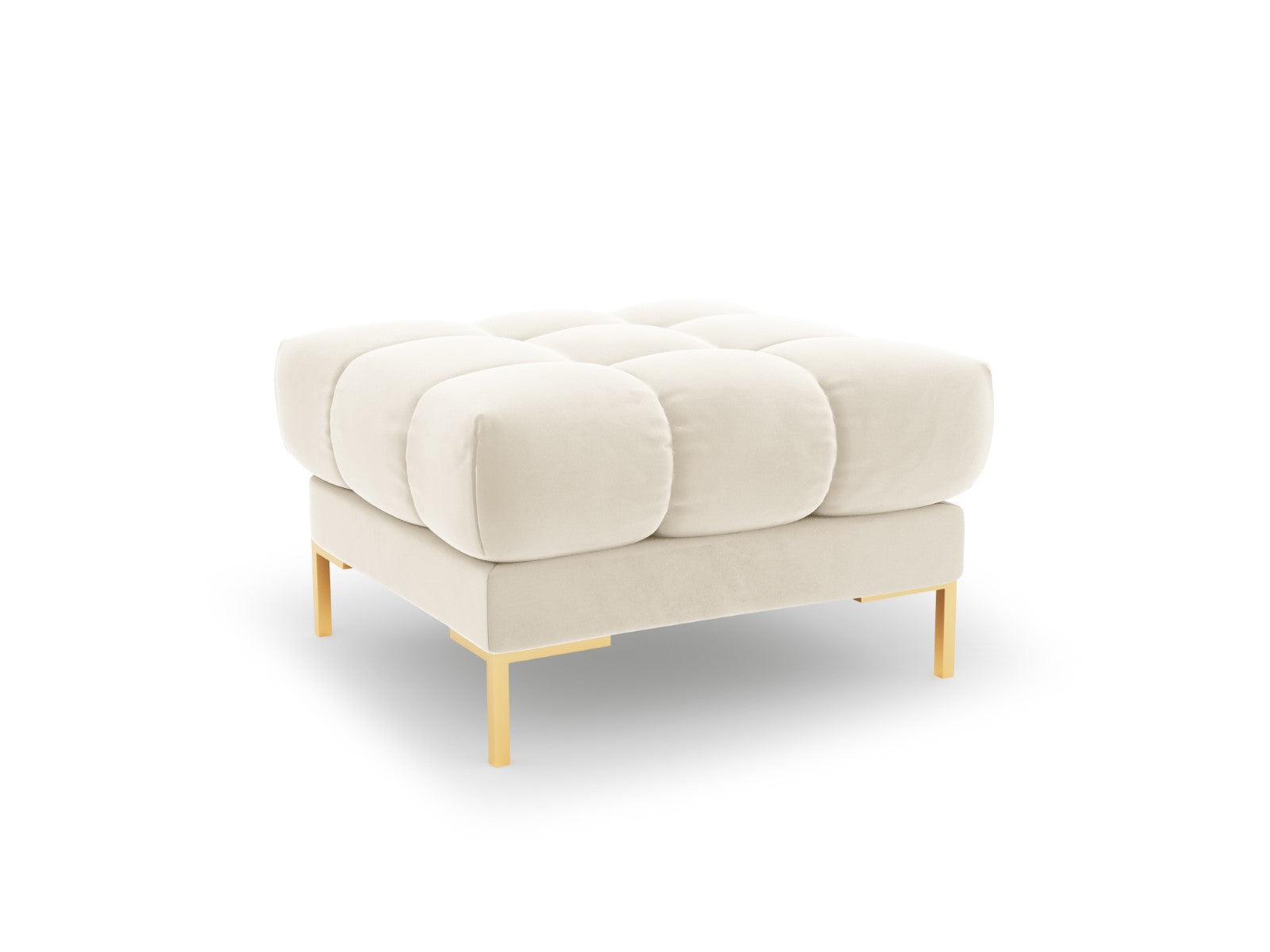 Cosmopolitan Design - Pouf "Bali" in velluto beige chiaro 