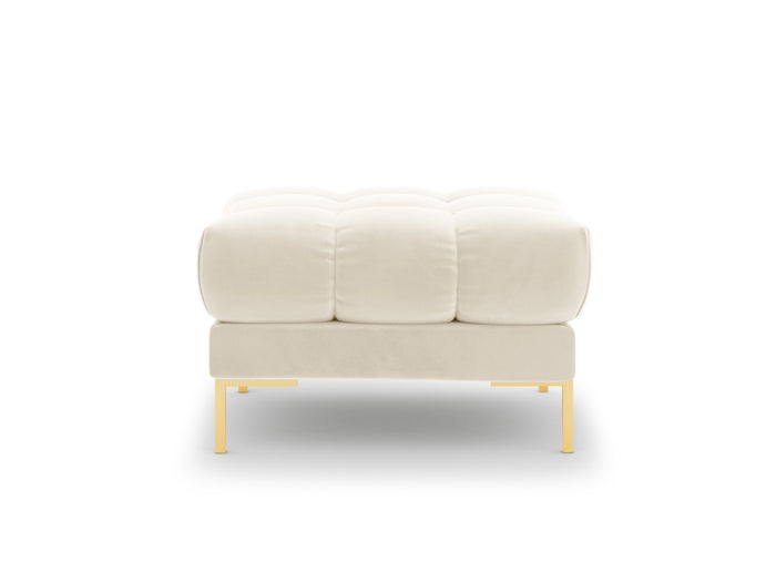 Cosmopolitan Design - Pouf "Bali" in velluto beige chiaro 