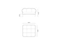 Cosmopolitan Design - Pouf "Bali" in velluto beige chiaro 