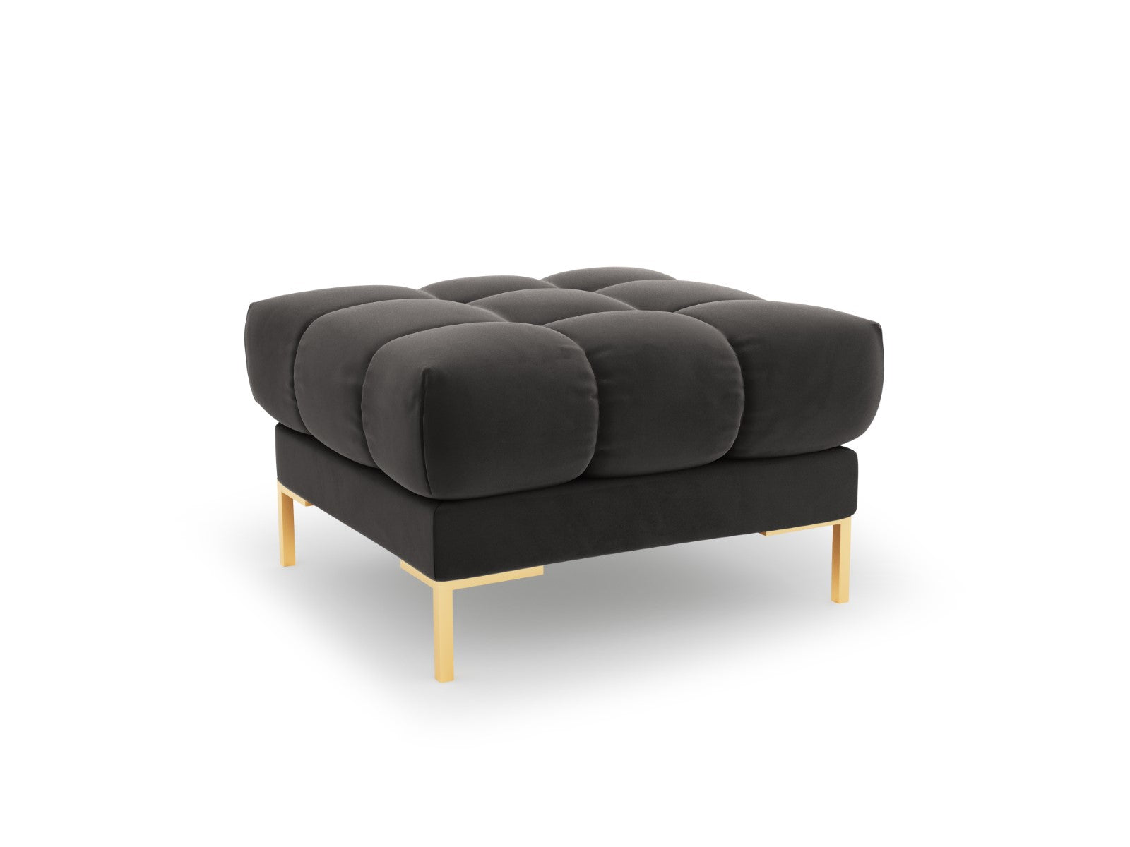 Cosmopolitan Design - Pouf "Bali" in velluto grigio scuro 