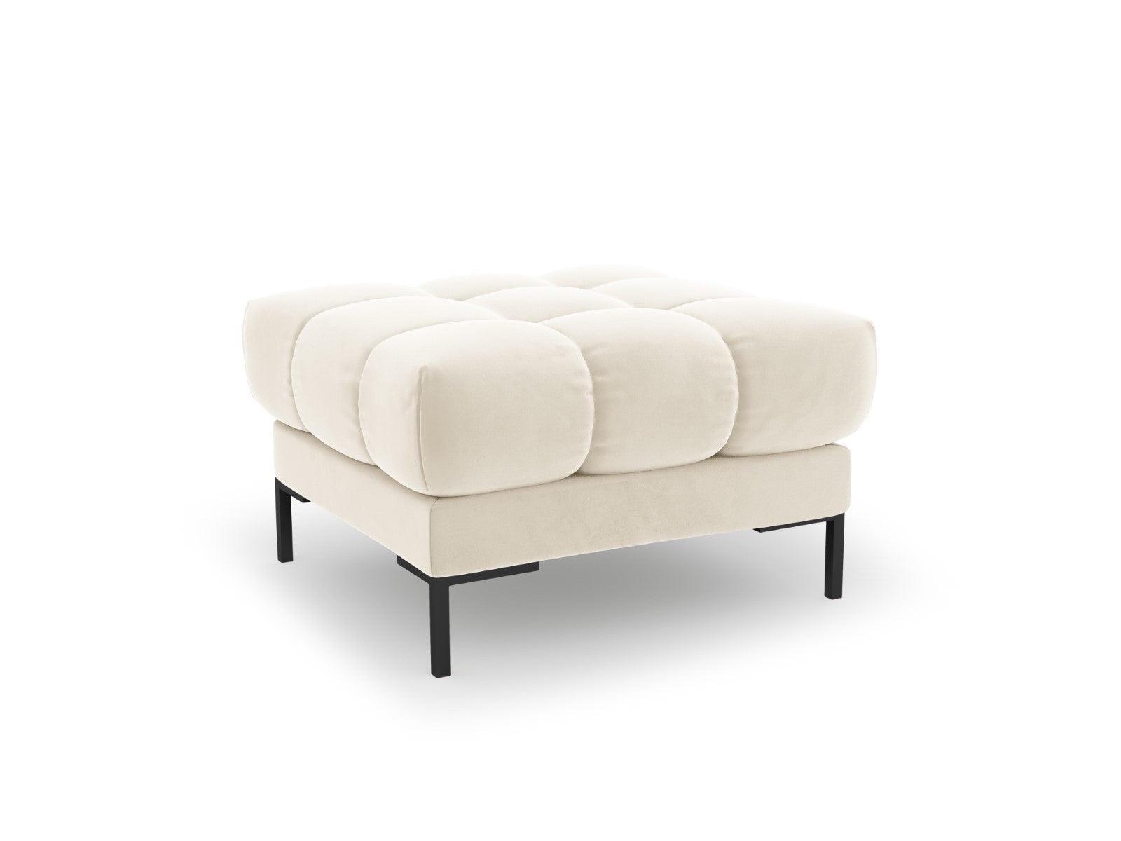 Cosmopolitan Design - Pouf "Bali" in velluto beige chiaro 