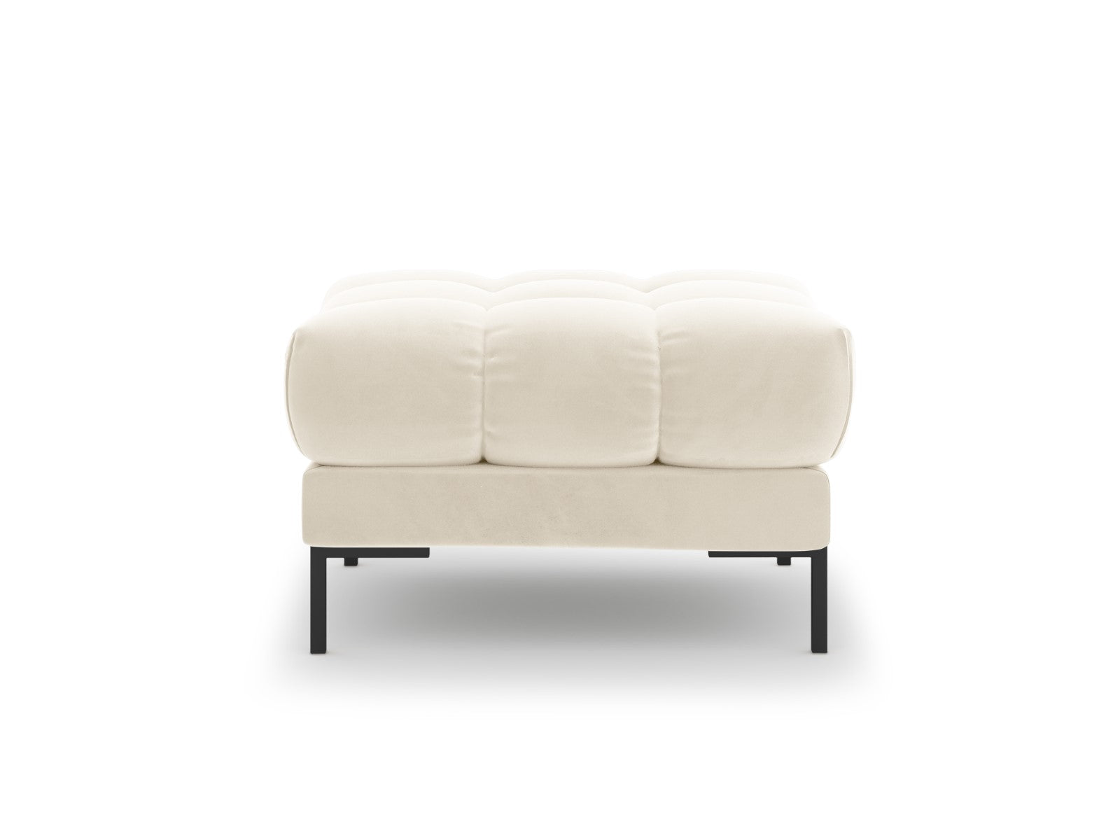 Cosmopolitan Design - Pouf "Bali" in velluto beige chiaro 