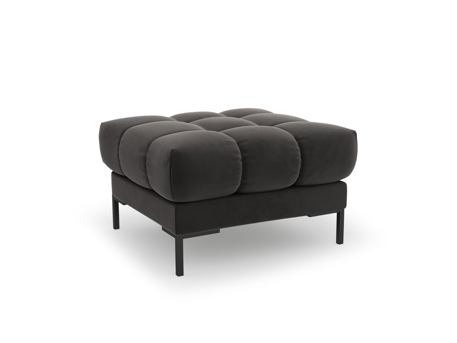 Cosmopolitan Design - Pouf "Bali" in velluto grigio scuro 