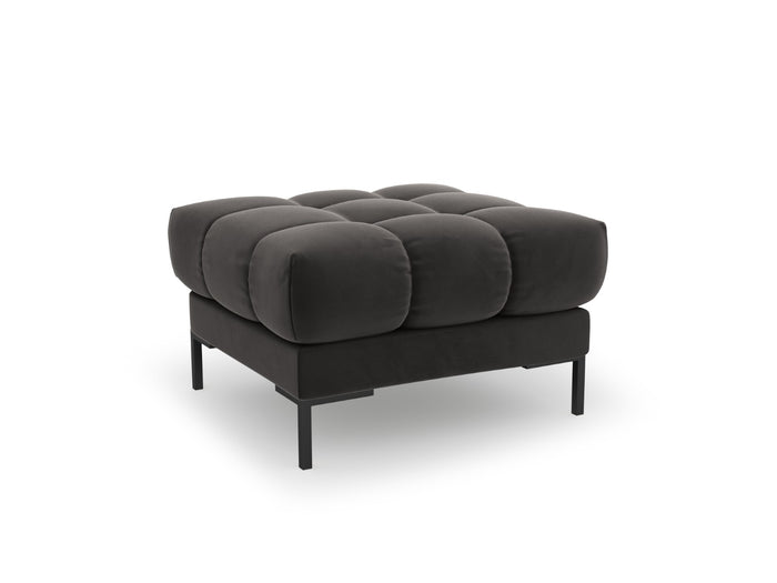 Cosmopolitan Design - Pouf "Bali" in velluto grigio scuro 