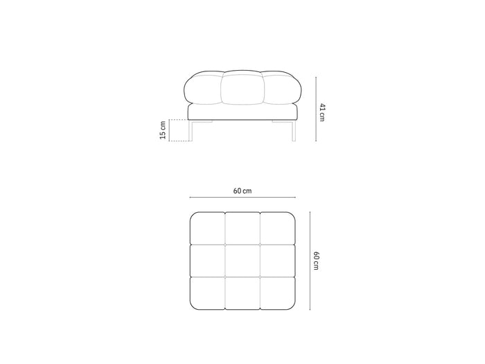 Cosmopolitan Design - Pouf "Bali" in velluto azzurro 