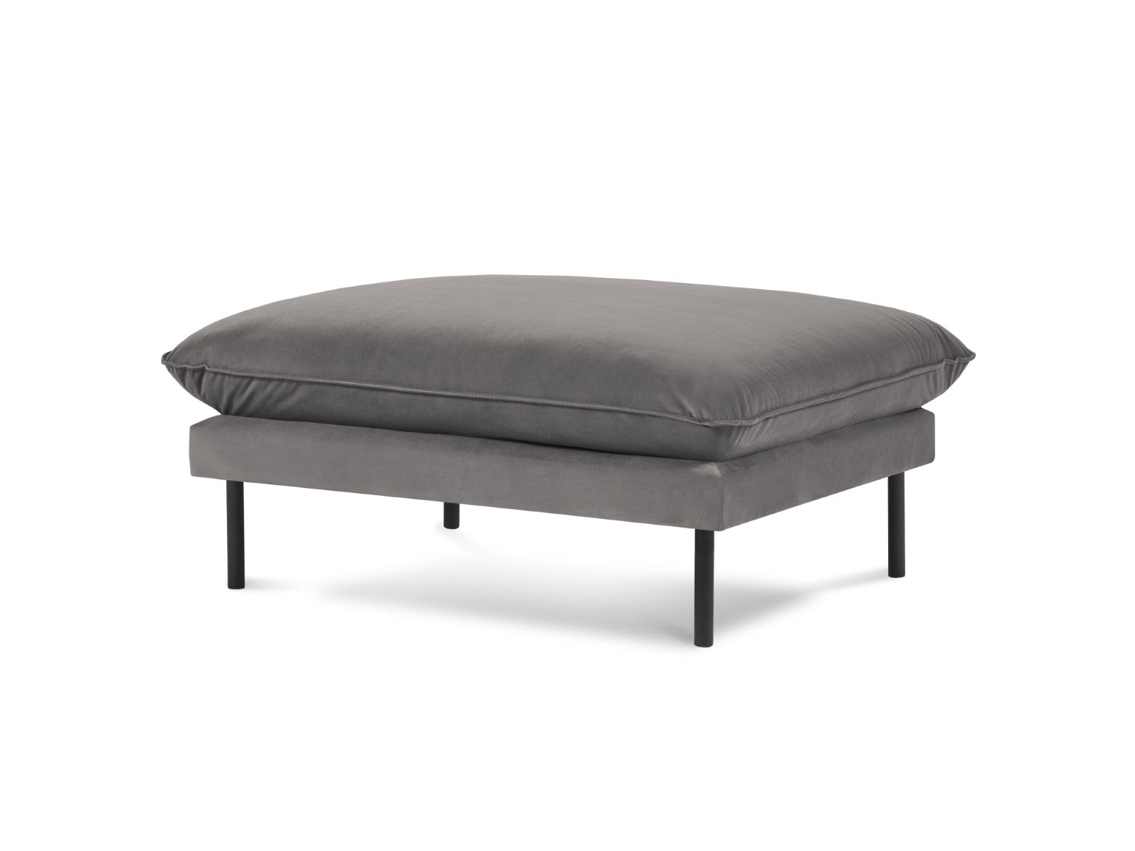 Cosmopolitan Design - Pouf "Vienna" in velluto grigio chiaro 