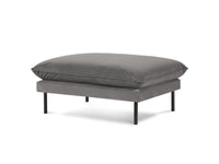Cosmopolitan Design - Pouf "Vienna" in velluto grigio chiaro 