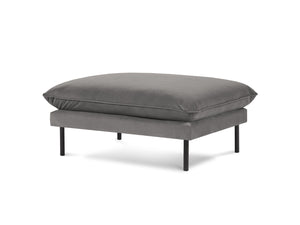 Cosmopolitan Design - Pouf "Vienna" in velluto grigio chiaro 