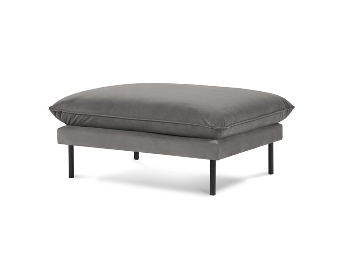 Cosmopolitan Design - Pouf "Vienna" in velluto grigio chiaro 